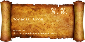 Morariu Uros névjegykártya